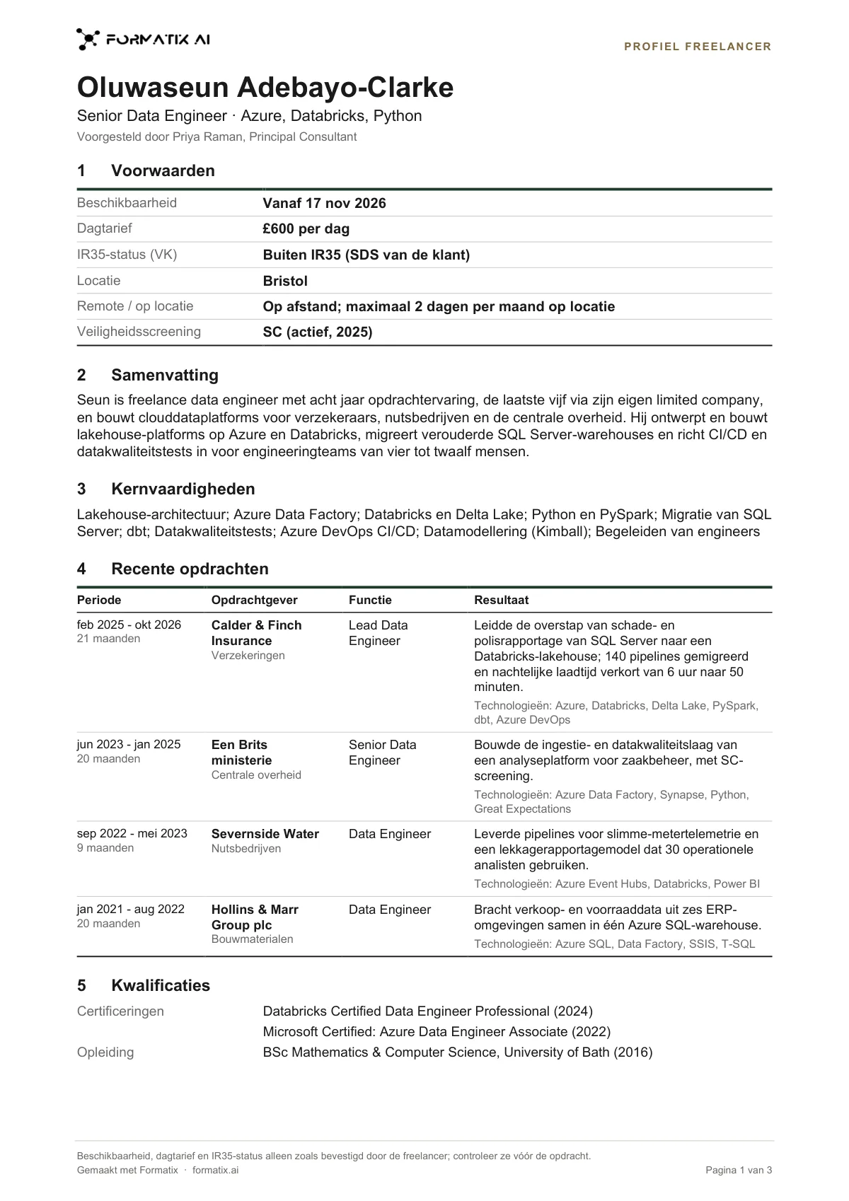 Contractorprofiel