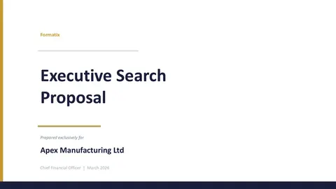 Client Proposal template, slide 1: example in Formatix branding with a fictional candidate