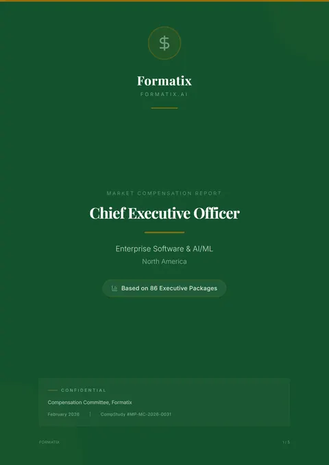 Market Compensation template, page 1: example in Formatix branding with a fictional candidate