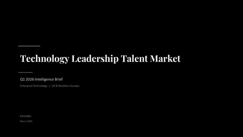 Market Intelligence Brief template, slide 1: example in Formatix branding with a fictional candidate