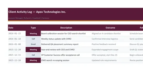 Client Activity Log