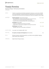 Minimal one-page CV