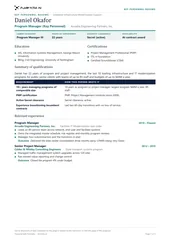 Federal key personnel resume