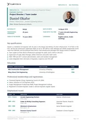 Tender employee CV
